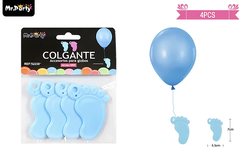 Colgante huella azul para decoración de globos 4pcs color aleatorio