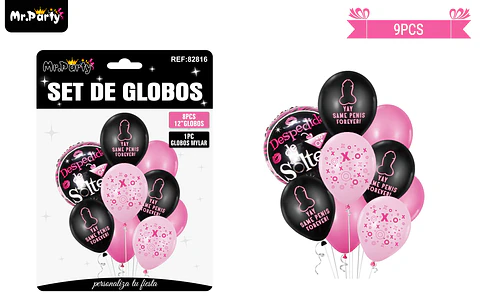 Set globos de látex despedida de soltera 9pcs