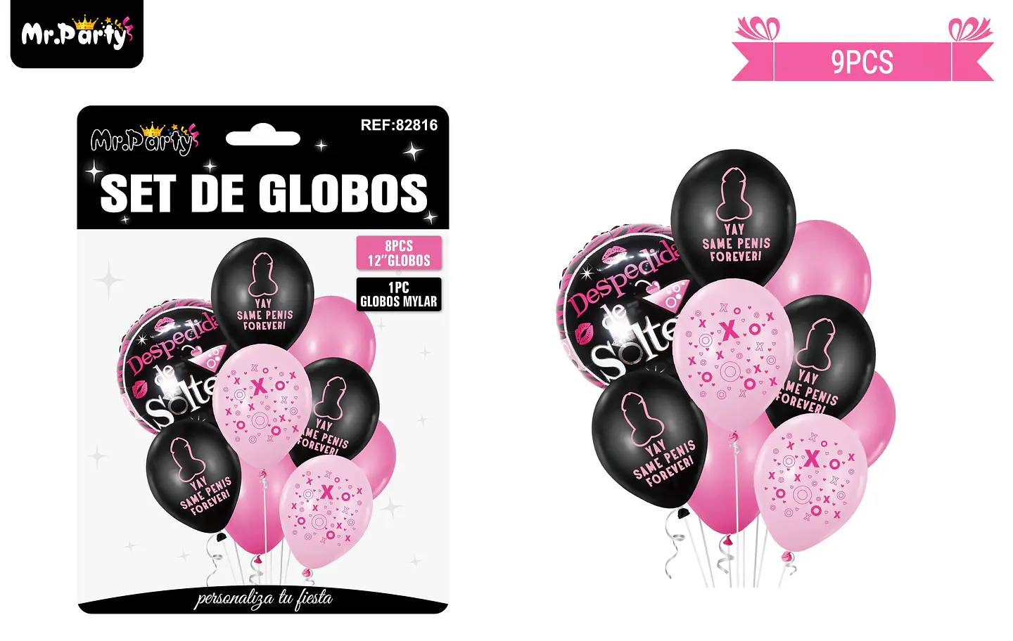 Set globos de látex despedida de soltera 9pcs 1