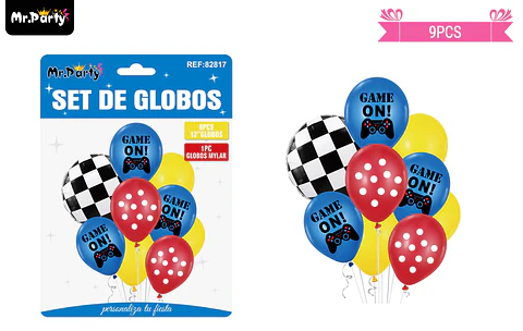 Set globos de látex con juegos 9pcs
