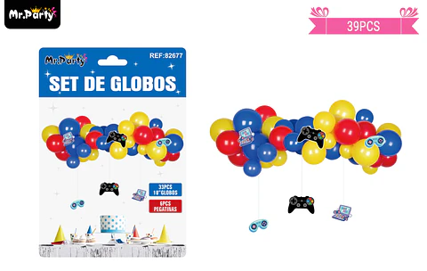Arco de globos látex con colgantes de juego 39pcs