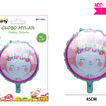 Globo metálico con conejo de pascua 45cm