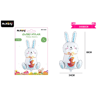 Globo metálico de conejo de pascua 54*80cm