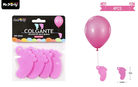 Colgante huella rosa para decoración de globos 4pcs color aleatorio