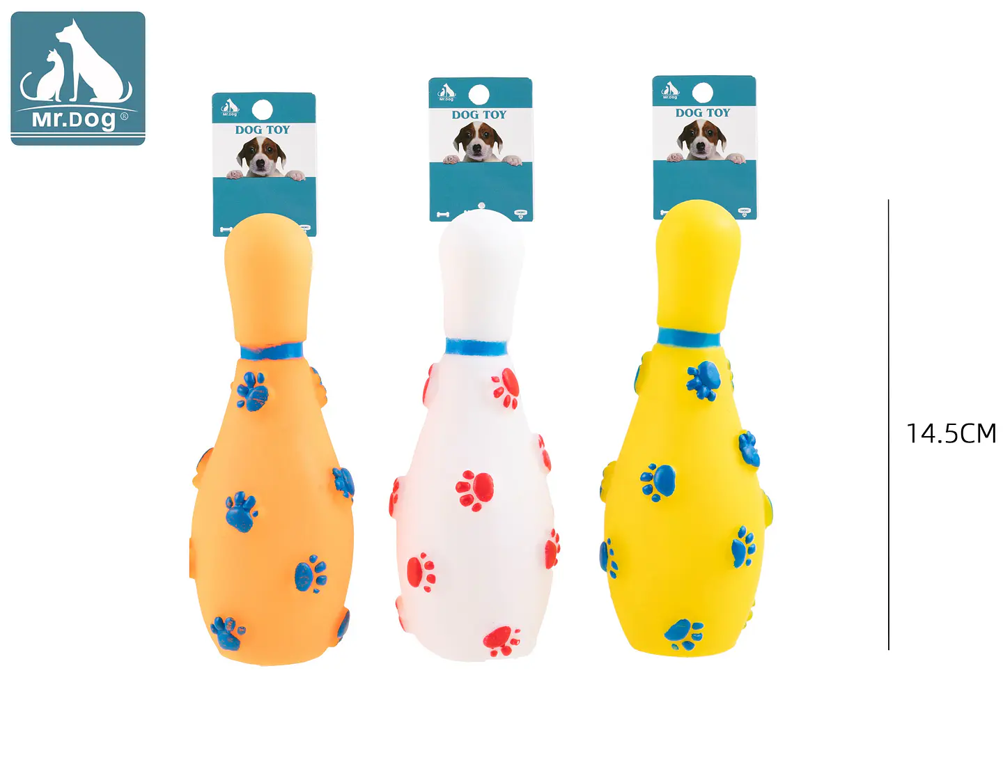 Juguete de bola de bolos para perro 14.5cm color aleatorio 1