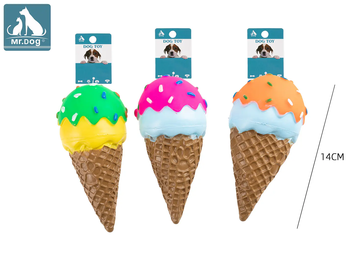 Juguete de helado para perro 14cm color aleatorio 1