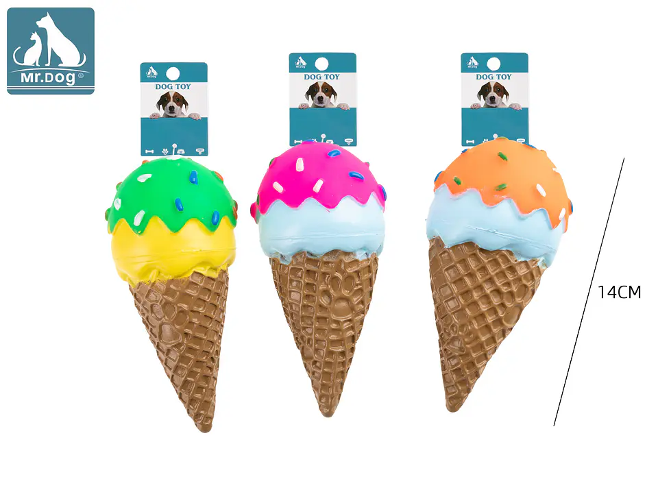 Juguete de helado para perro 14cm color aleatorio 1