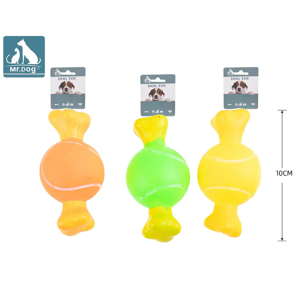 Juguete para perro hueso de tenis 10*5cm color aleatorio