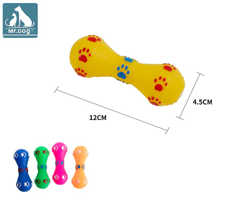 Juguete para perro mancuerna 12.5*4.5cm color aleatorio
