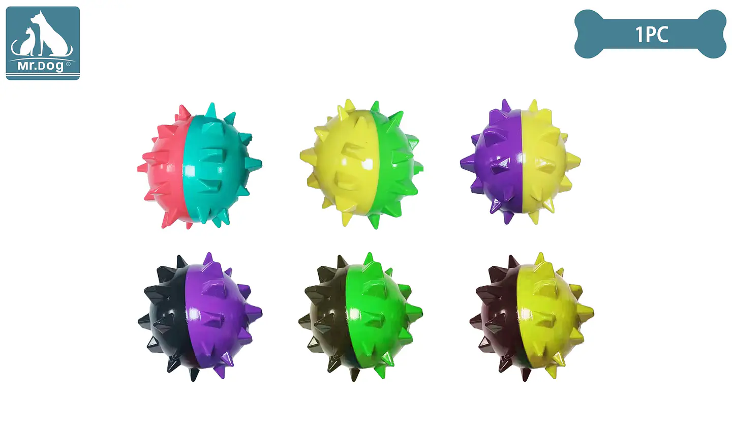 Juguete de pelota con púas para perro color aleatorio 1