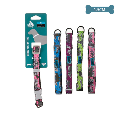 Collar camuflaje para mascota 1.5cm Color Aleatorio