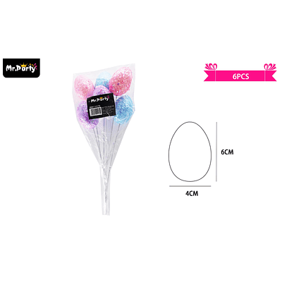 Huevos de pascua con palitos 4cm*6cm 6pcs