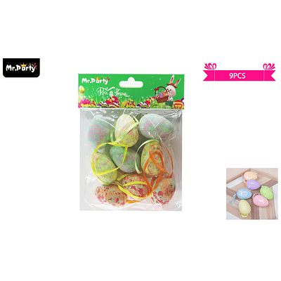 Colgante de huevos para pascua 3*5cm 9pcs color aleatorio