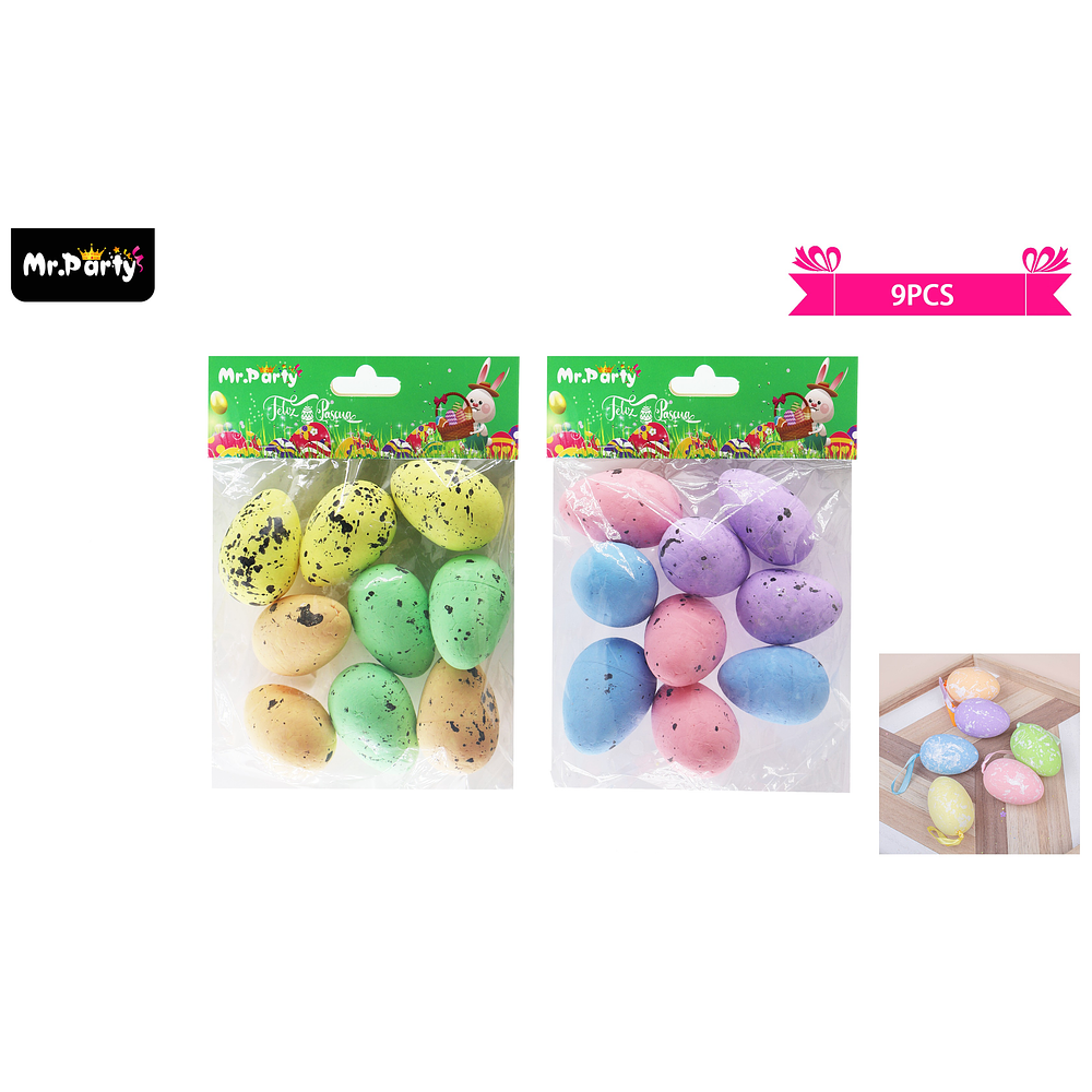 Huevos de pascua 3*5cm 9pcs color aleatorio
