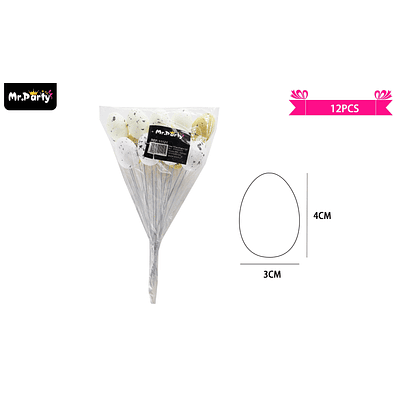 Huevos de pascua con palitos 3*4cm 12pcs