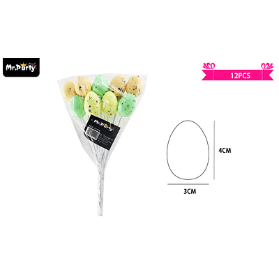 Huevos de pascua con palitos 3*4cm 12pcs