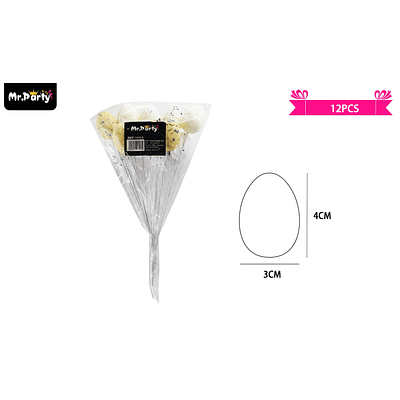 Huevos de pascua con palitos 3*4cm 12pcs