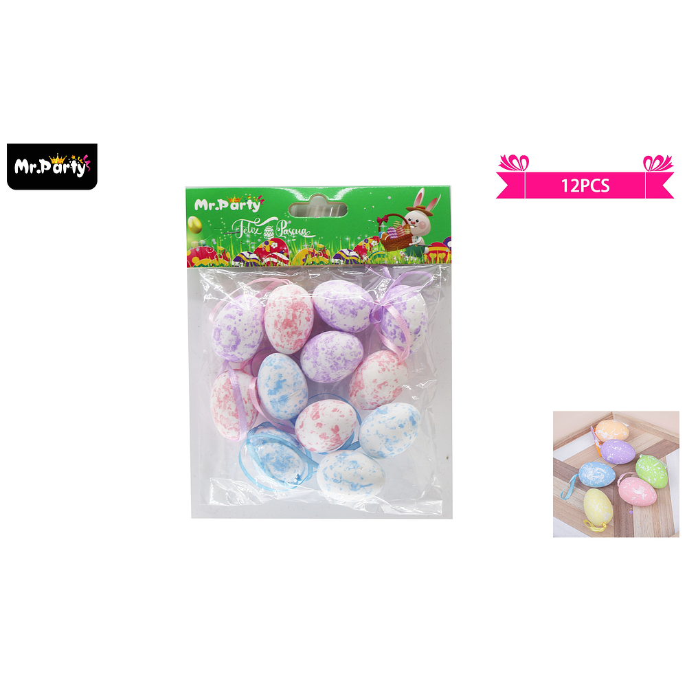 Colgante de huevos para pascua 3*5cm 12pcs