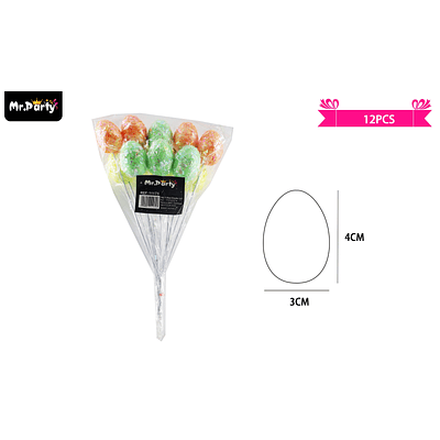 Huevos de pascua con palitos 3*4cm 12pcs