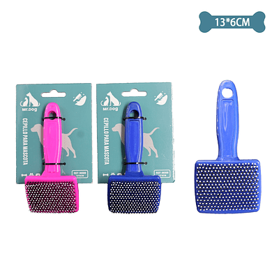 Cepillo con agujas finas para mascotas 13*6cm Color Aleatorio