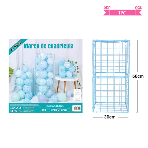 Soporte de globo rejilla cuadrado azul 30*60cm 