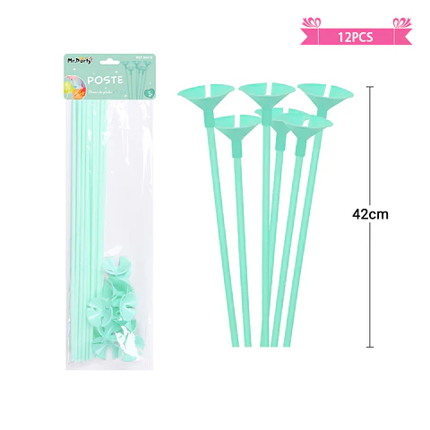Varillas para globos color pastel azul tiffany 42cm 12pcs