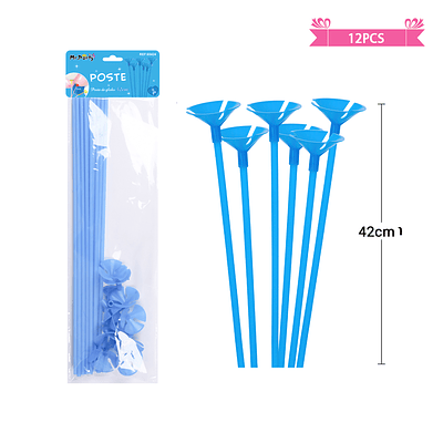 Varillas para globos color azul 42cm 12pcs