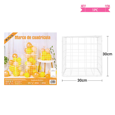 Soporte de globo rejilla cuadrado blanco 30*30cm 