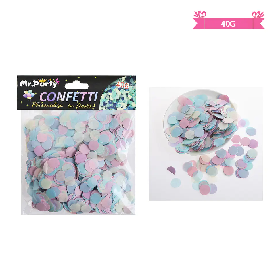 Confetti redonda color pastel surtidos 40g 2