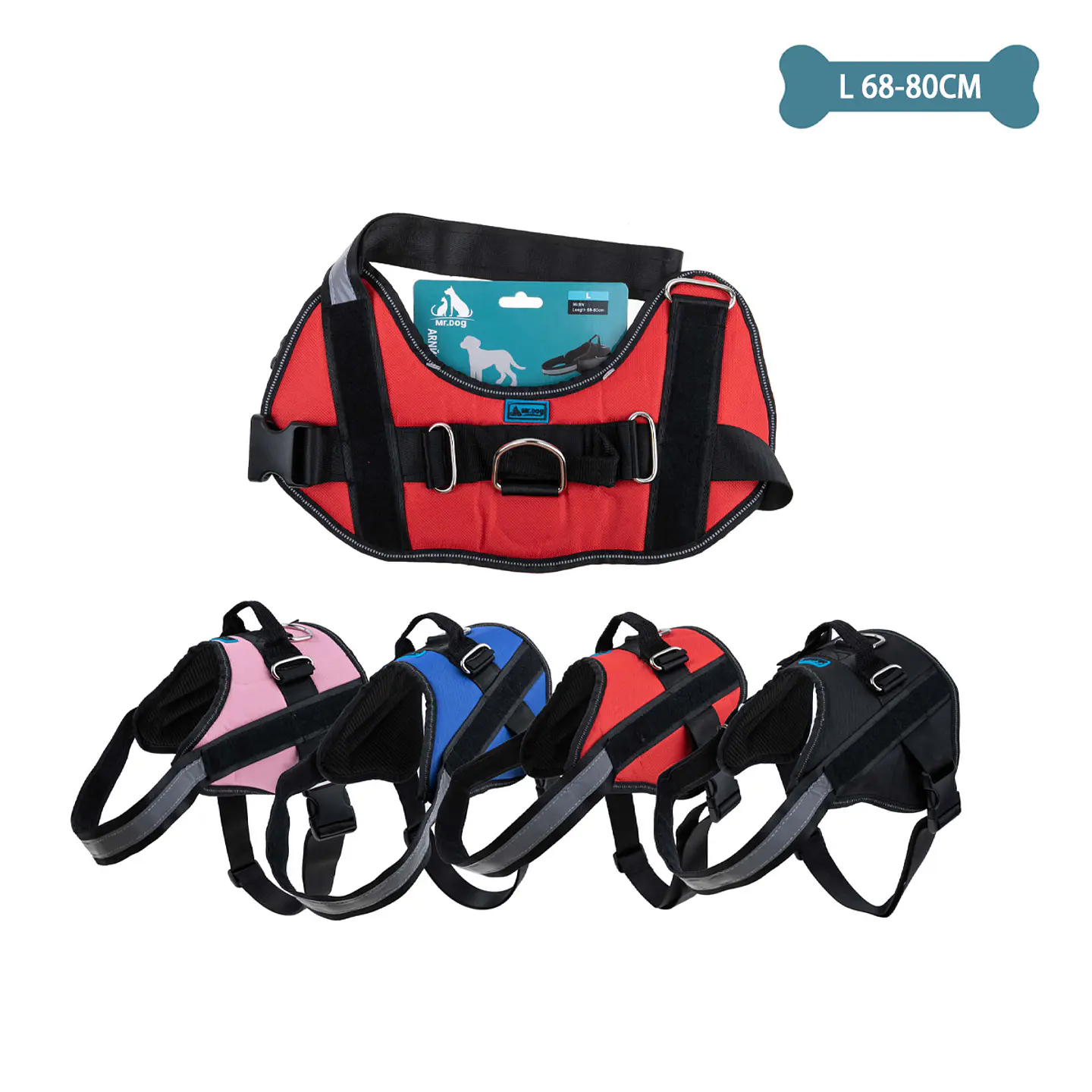 Arnés S11 para mascotas talla L 18-30kg 68-80cm Color Aleatorio 1