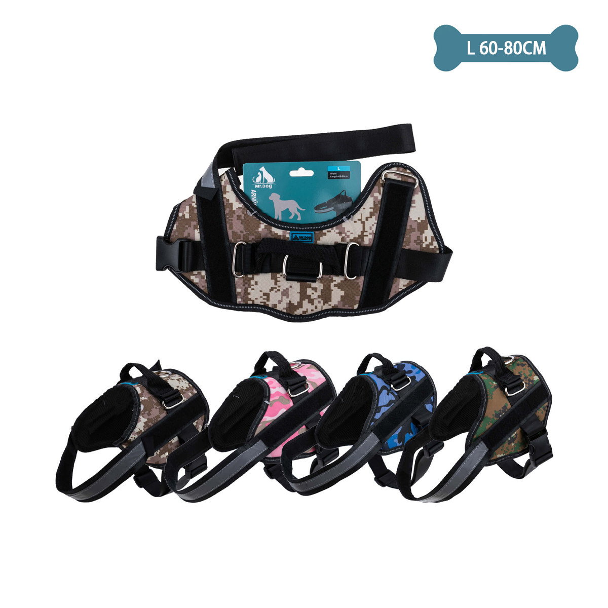 Arnés camuflaje S11 talla L 18-30kg 68-80cm Color Aleatorio