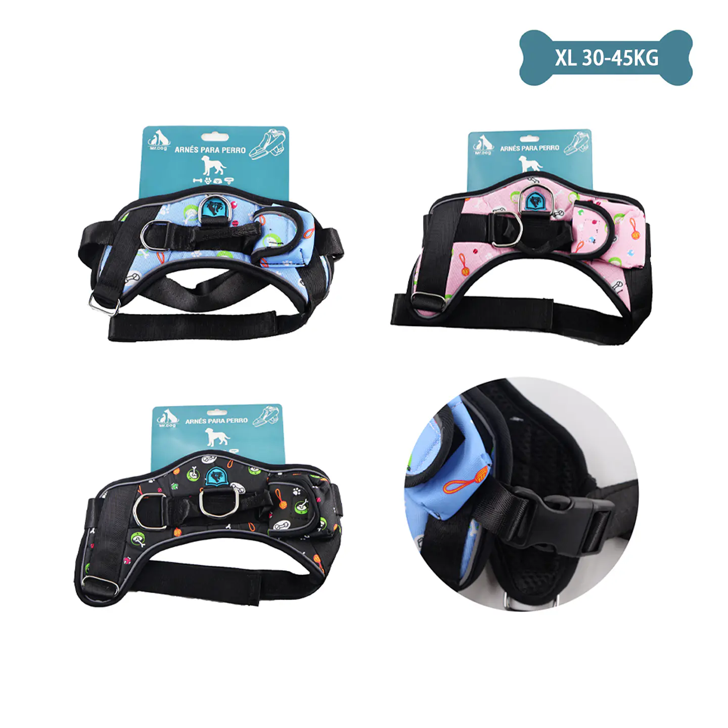 Arnés K9 equipado para mascotas talla XL 30-45kg Color Aleatorio 3