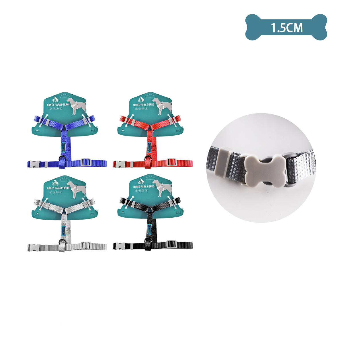 Arnés H harness para mascotas 1.5cm*25/40cm Color Aleatorio