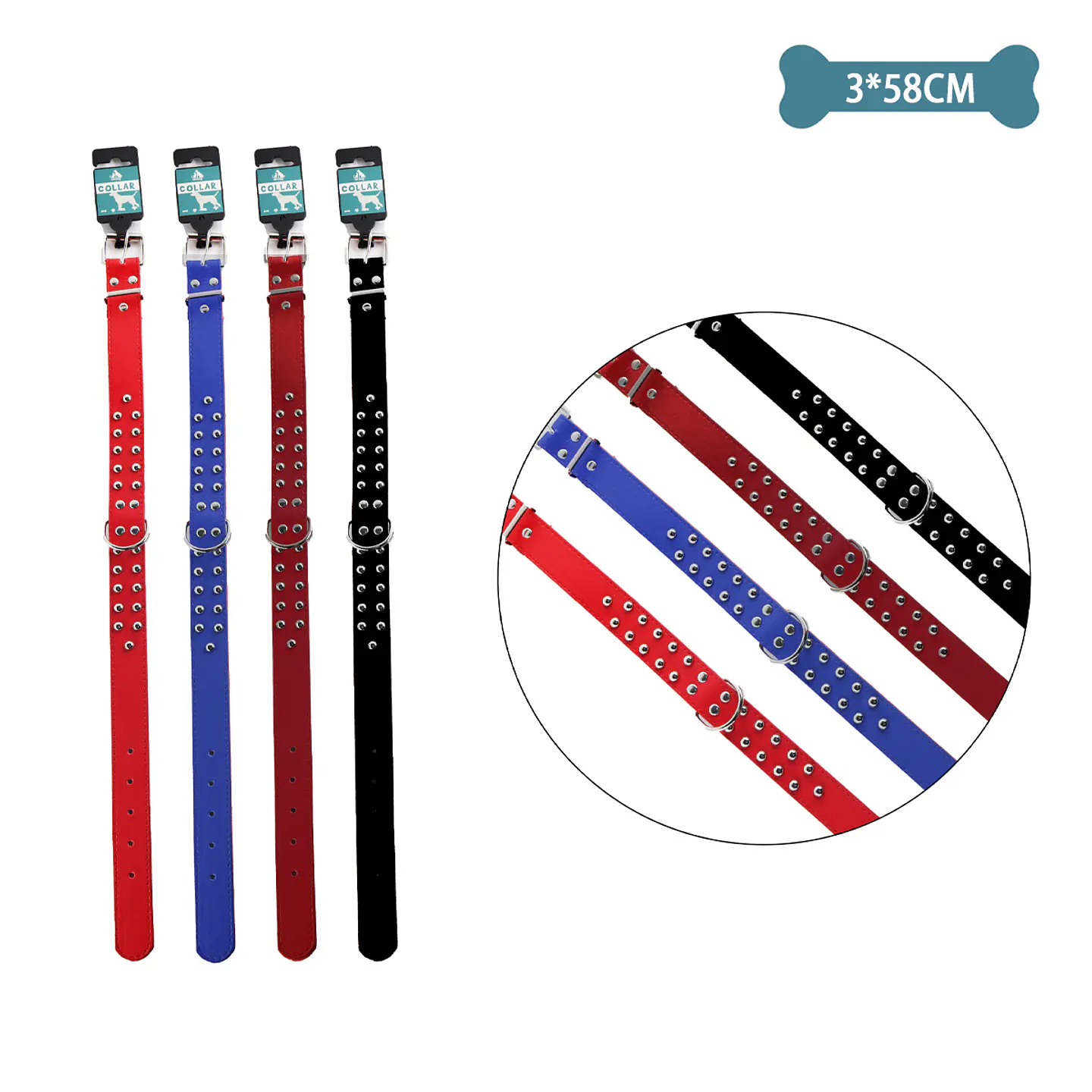 Collar para mascota Color Aleatorio 3.0*58cm 12pcs 1