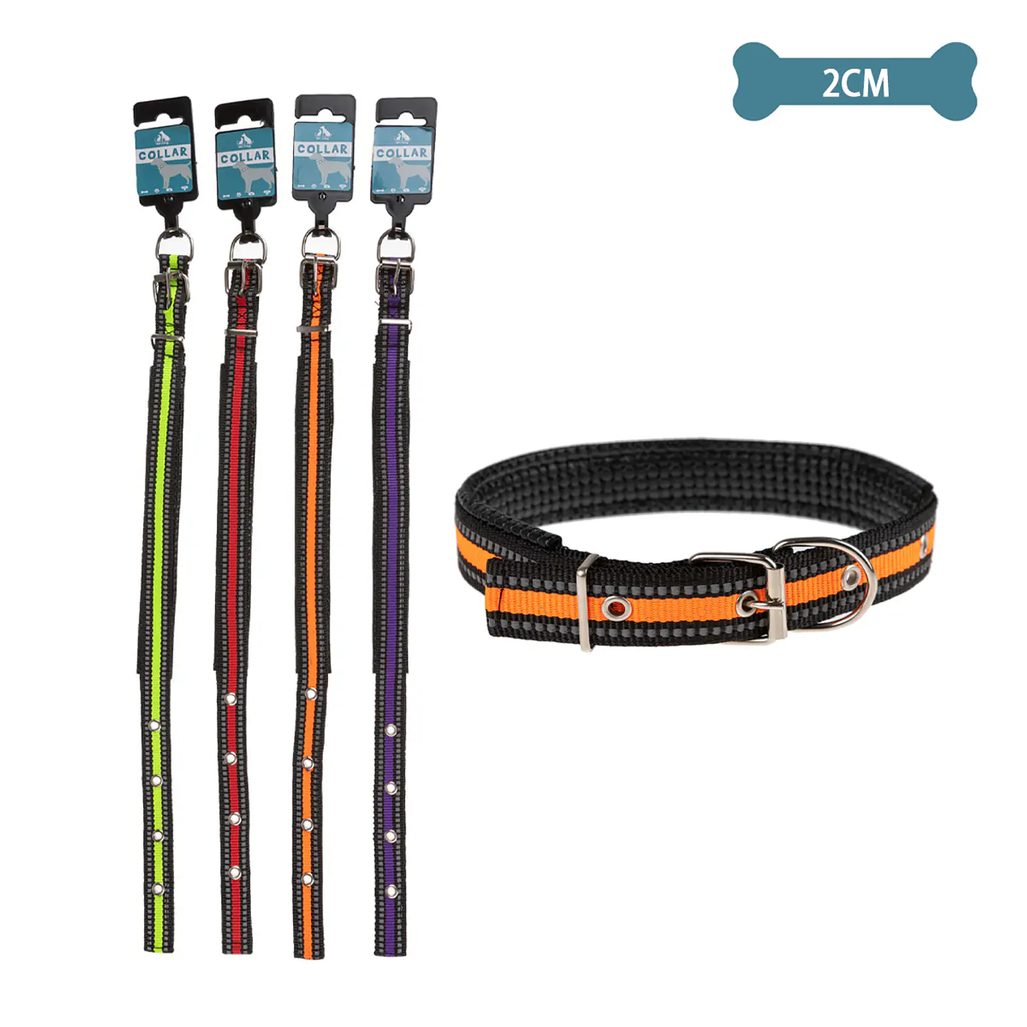 Collar con reflectante para mascota Color Aleatorio 2.0cm 12pcs 1