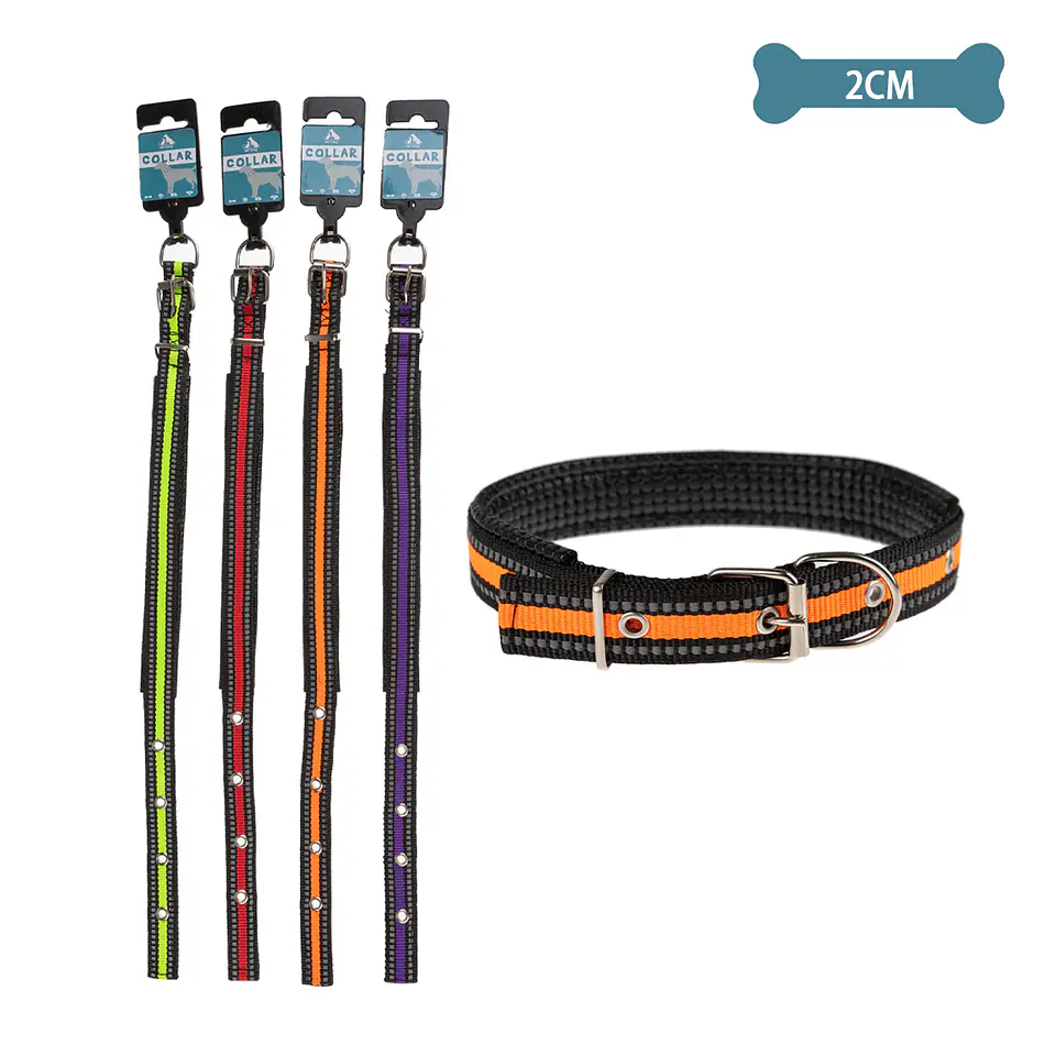 Collar con reflectante para mascota Color Aleatorio 2.0cm 12pcs 1