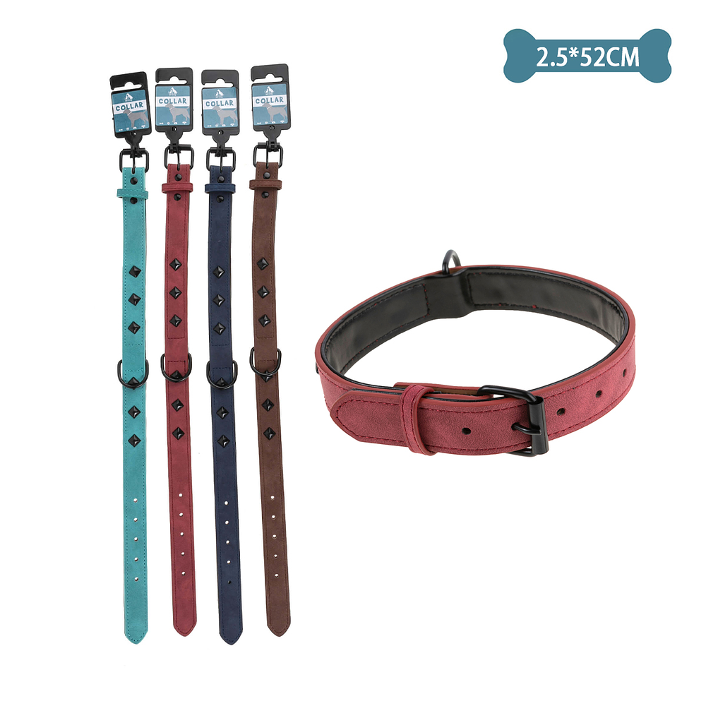 Collar PU para mascota Color Aleatorio 2.5cm*52cm 12pcs