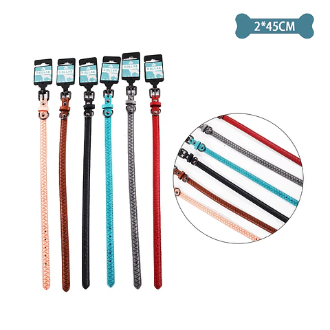 Collar PU para mascota Color Aleatorio 2.0cm*45cm 12pcs