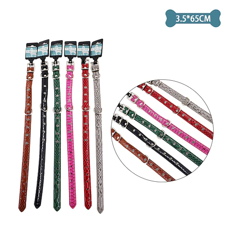 Collar PU con diamantes Color Aleatorio 3.5cm*65cm 12pcs