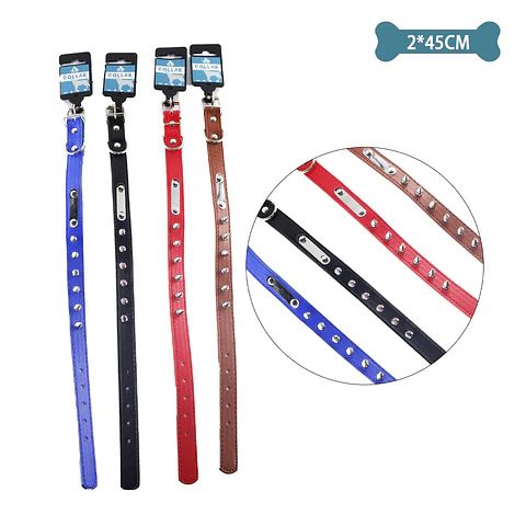 Collar PU con tachuelas Color Aleatorio 2.0cm*45cm 12pcs