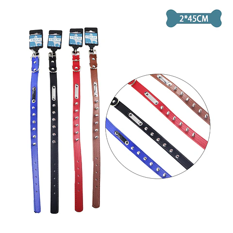 Collar PU con tachuelas Color Aleatorio 2.0cm*45cm 12pcs