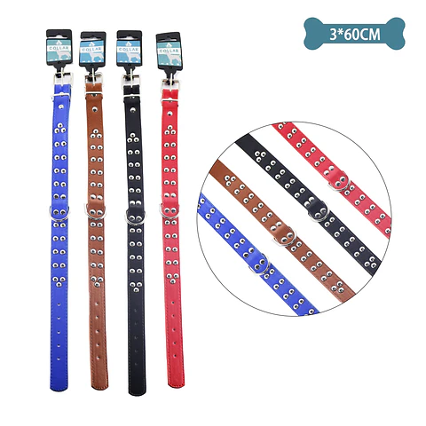 Collar PU con tachuelas Color Aleatorio 3.0cm*60cm 12pcs