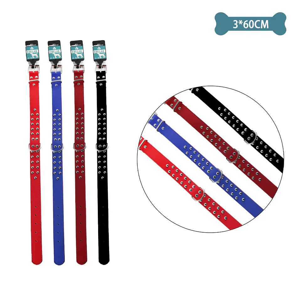 Collar PU con tachuelas Color Aleatorio 3.0cm*60cm 12pcs 1