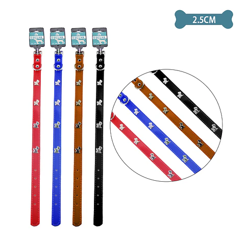 Collar PU con tachuelas de perro Color Aleatorio 2.5cm 12pcs