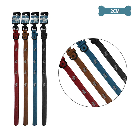 Collar PU con tachuelas de perro Color Aleatorio 2.0cm 12pcs