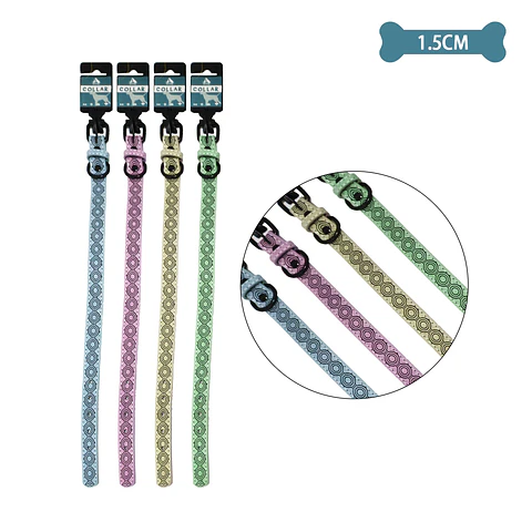 Collar PU para mascota Color Aleatorio 1.5cm 12pcs