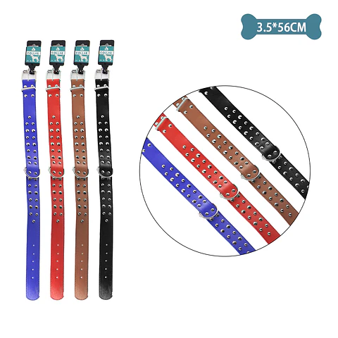 Collar PU con tachuelas Color Aleatorio 3.5cm*56cm 12pcs