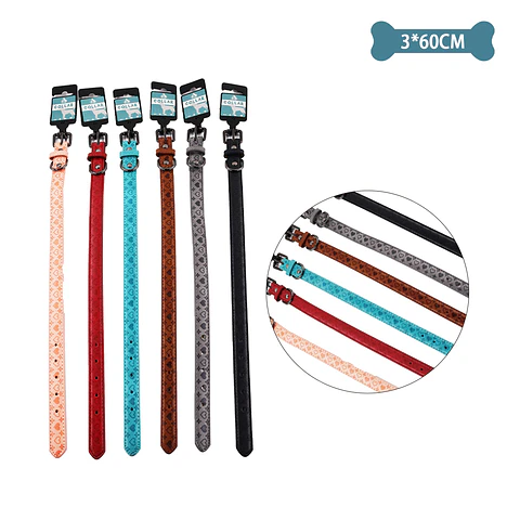 Collar PU con diseño corazón Color Aleatorio 3.0cm*60cm 12pcs