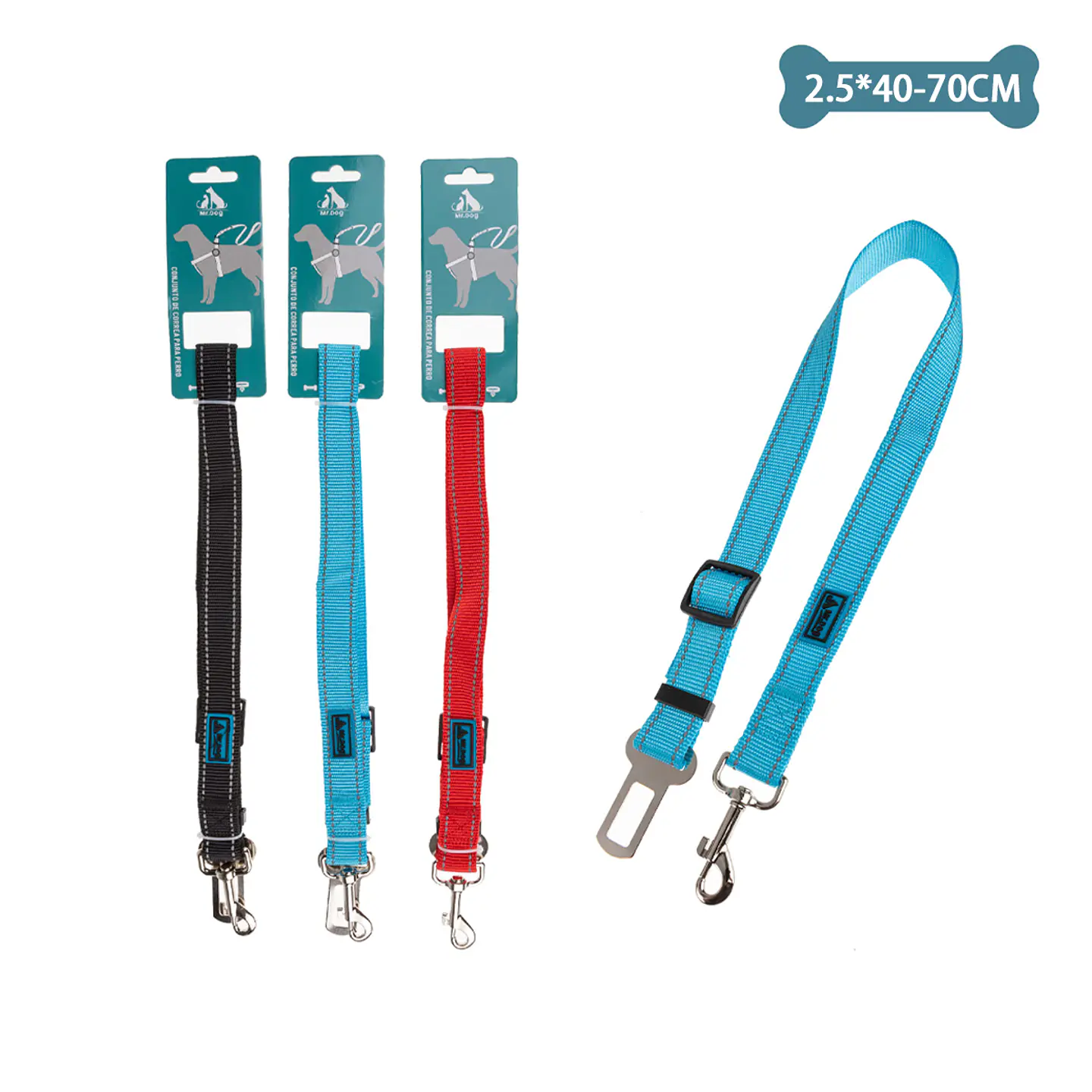 Cinturón de seguridad para mascota 2.5cm*40cm-70cm Color Aleatorio 1
