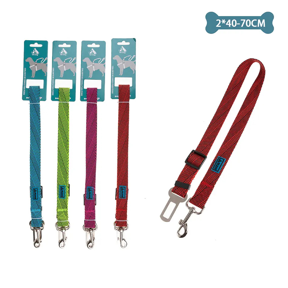 Cinturón de seguridad para mascota 2.0cm*40cm-70cm Color Aleatorio 1